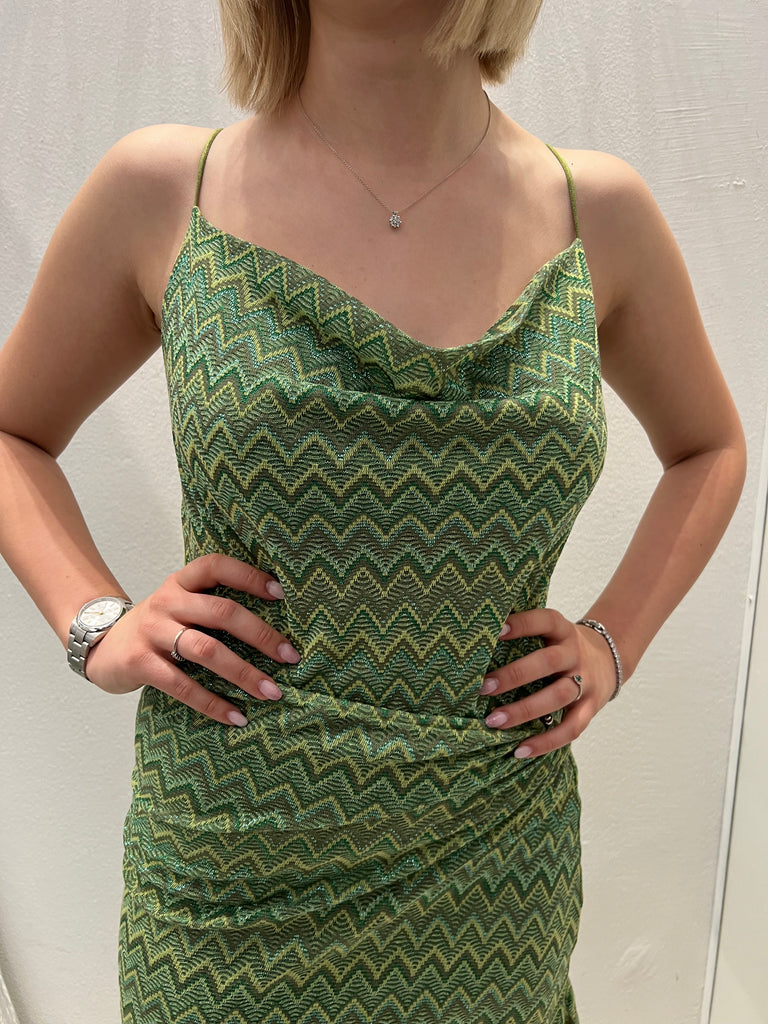 HaveOne•Body zig-zag verde lurex