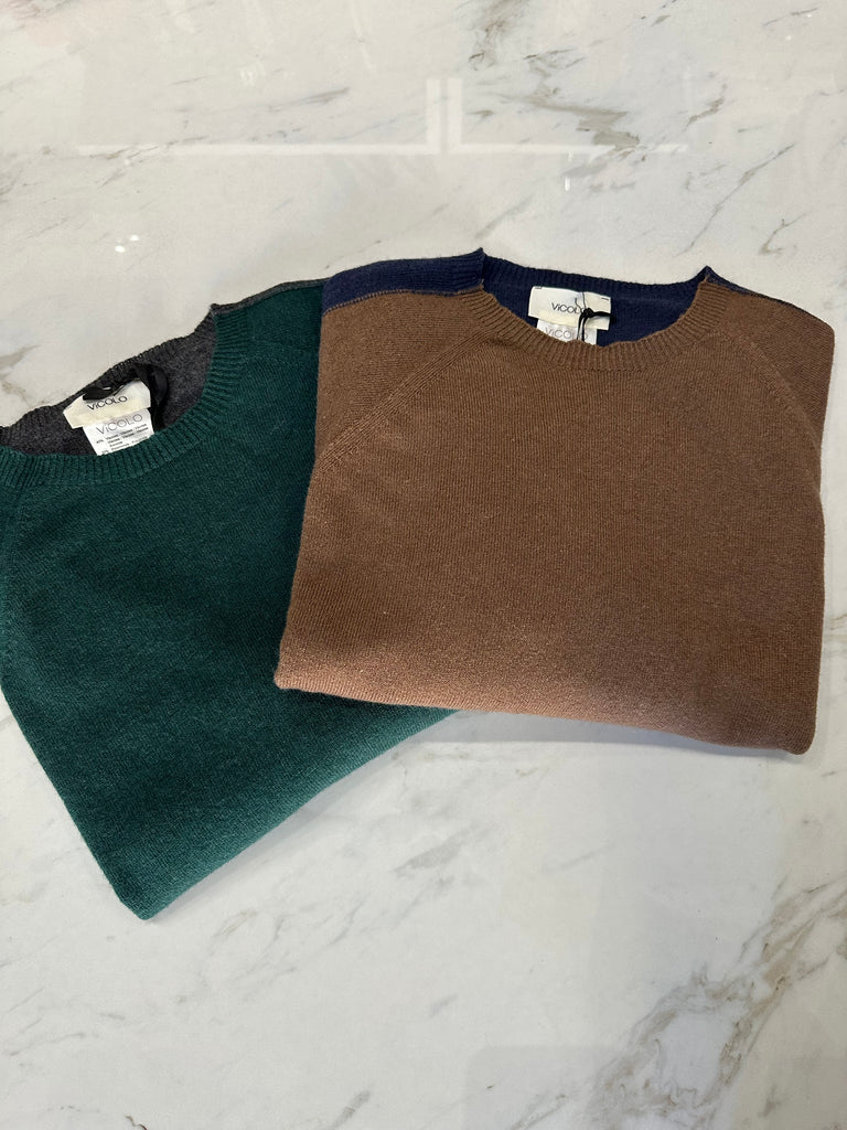 ViCOLO•Maglione bicolor misto cashmere•Più colori