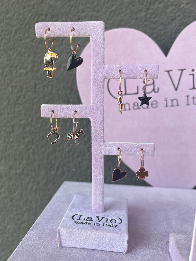 La Vie•Orecchino singolo ad anello con charm•Scegli il tuo