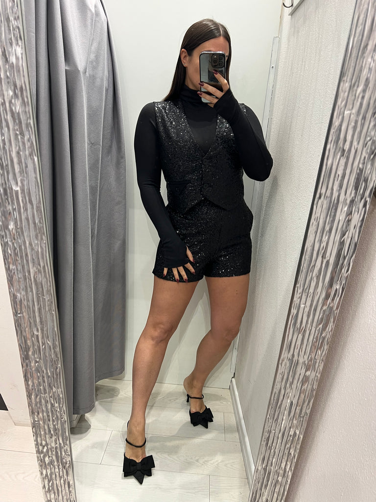 IMPERIAL•Shorts paillettes retro tessuto