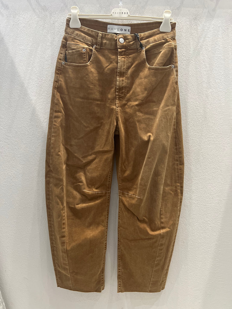 HaveOne•Jeans pantalone Barbara terra