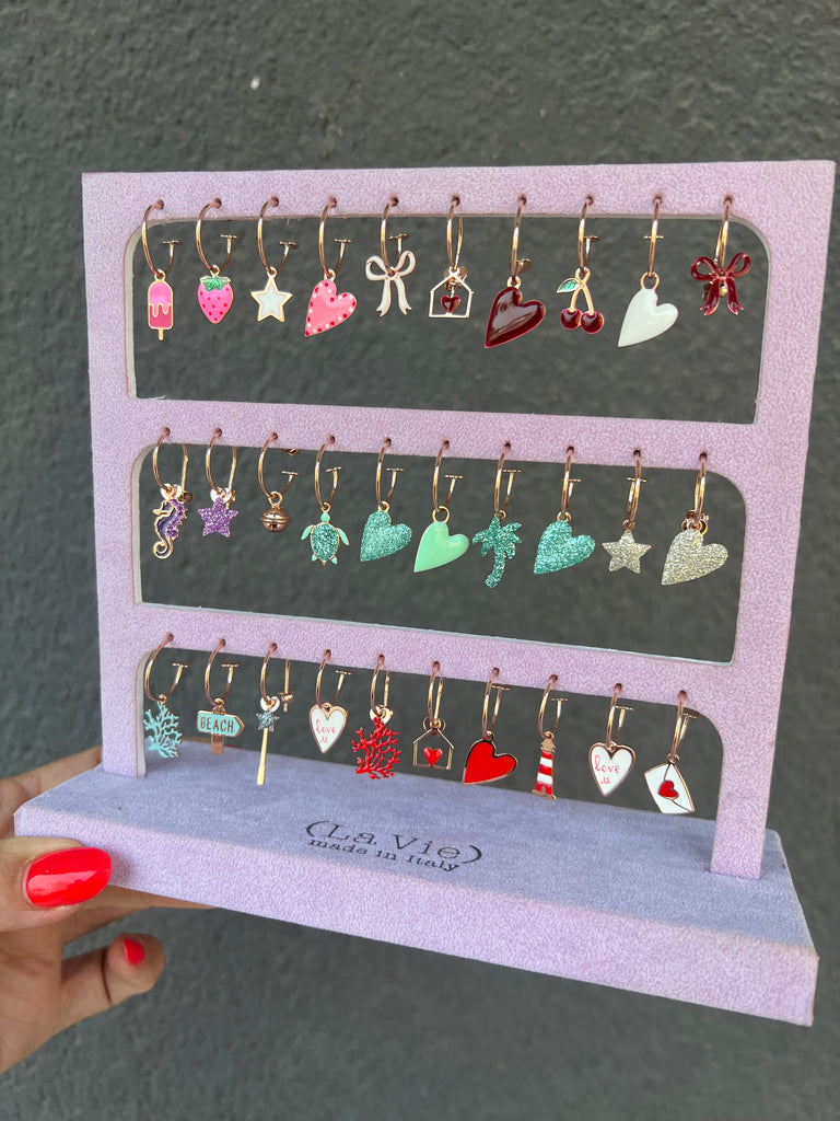 La Vie•Orecchino singolo ad anello con charm•Scegli il tuo