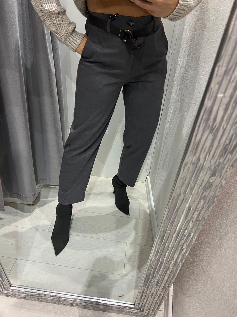 HaveOne•Pantalone grigio elastico dietro