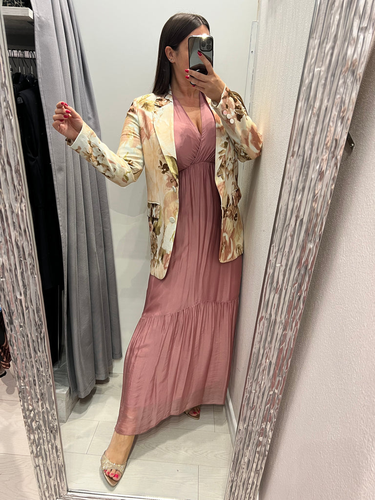 🚨ViCOLO•Giacca floreale blush/militare taglio morbido