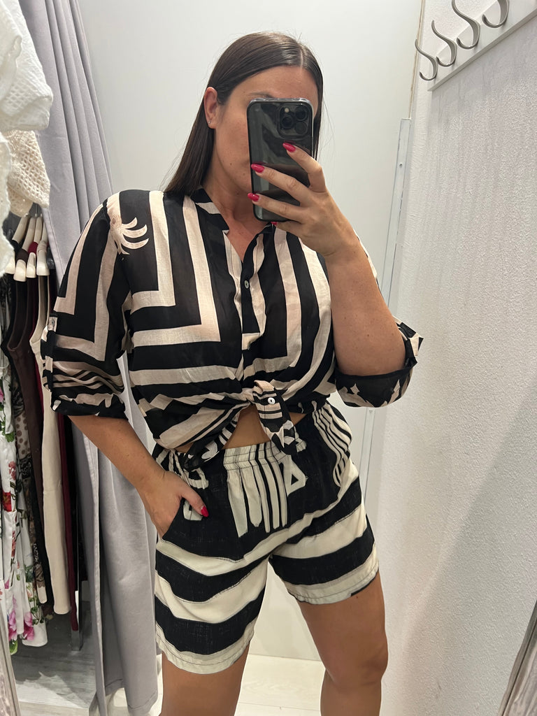 MSS💥HaveOne•Camicia coreana stampa geometrica etnica