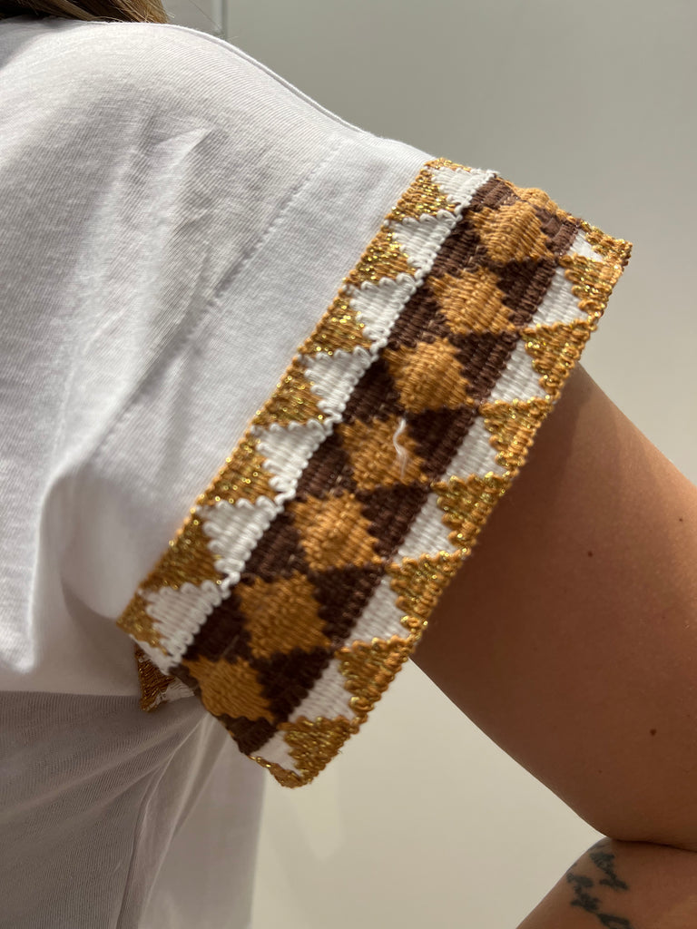 HaveOne•T-shirt passamaneria coccio+lurex