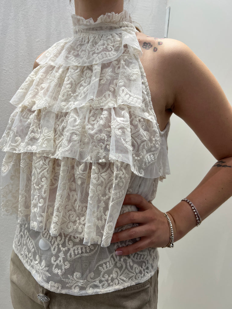 Have One•Canotta in pizzo a balze