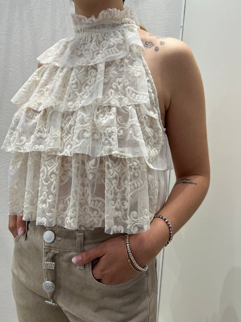 Have One•Canotta in pizzo a balze