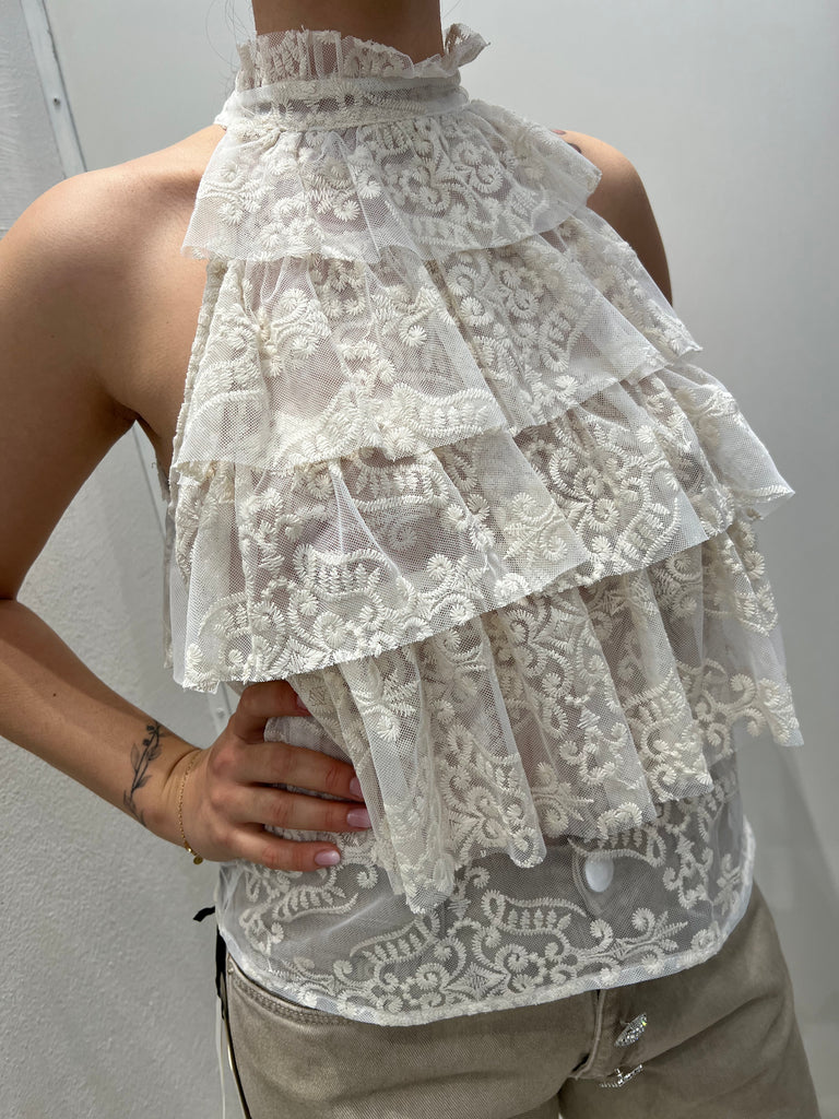 Have One•Canotta in pizzo a balze