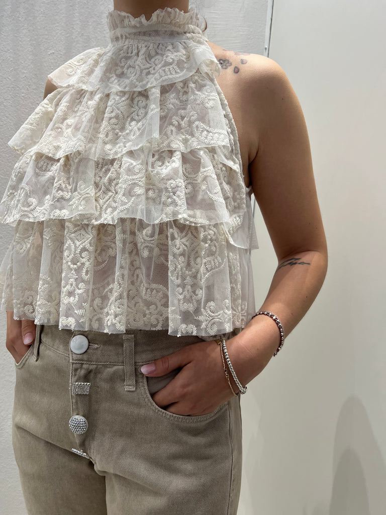 Have One•Canotta in pizzo a balze