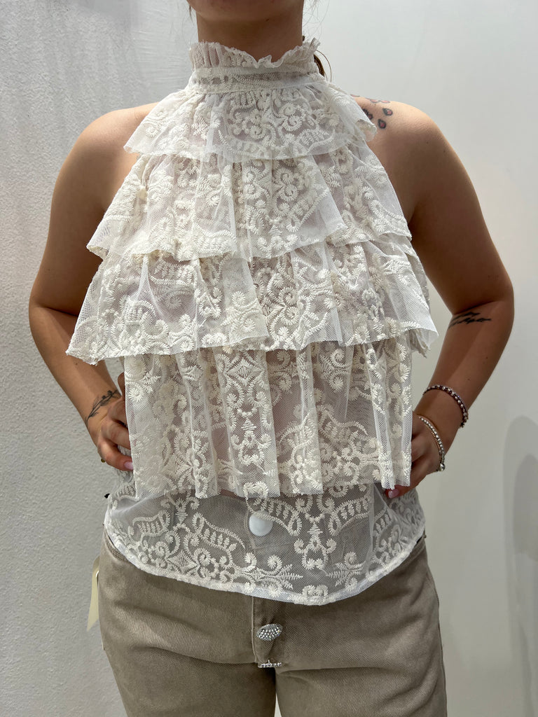 Have One•Canotta in pizzo a balze