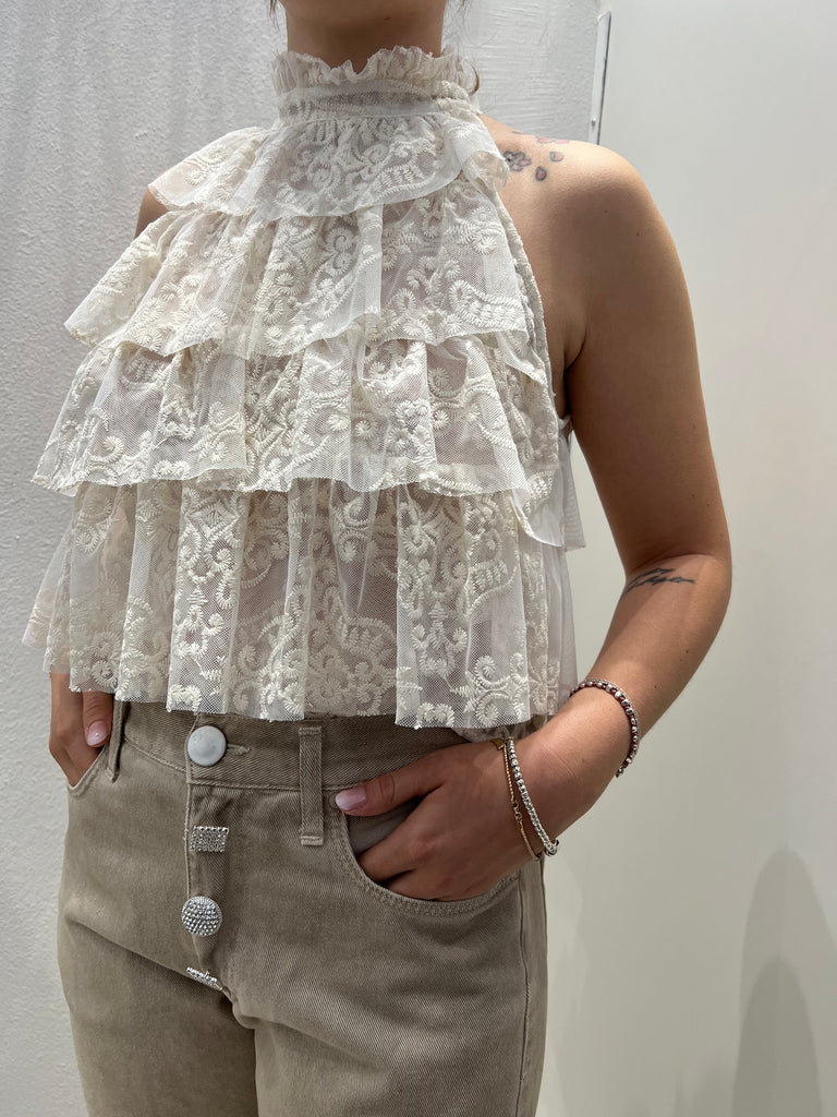 Have One•Canotta in pizzo a balze