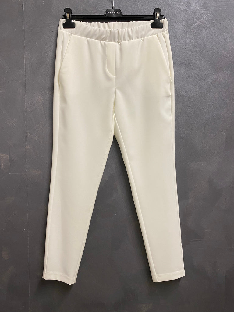 IMPERIAL•Pantalone basico slimfit bianco