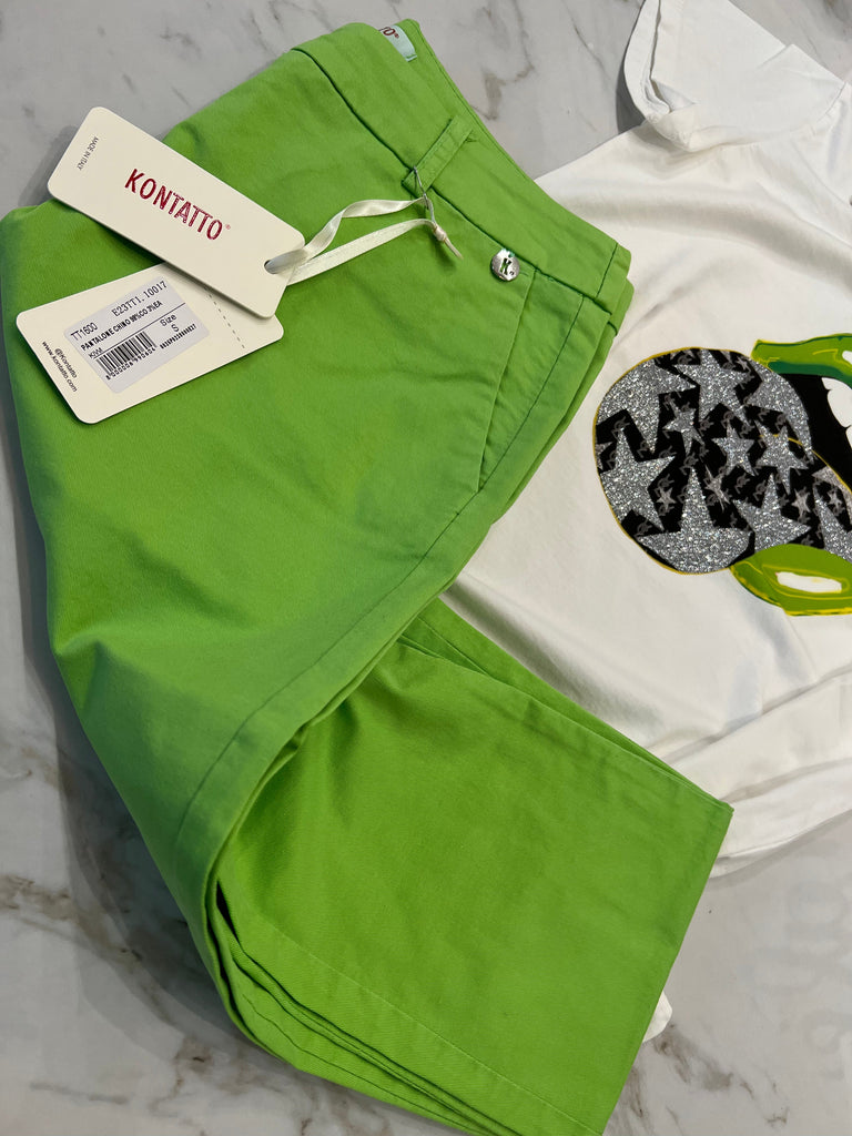 KONTATTO•Pantalone chino kiwi