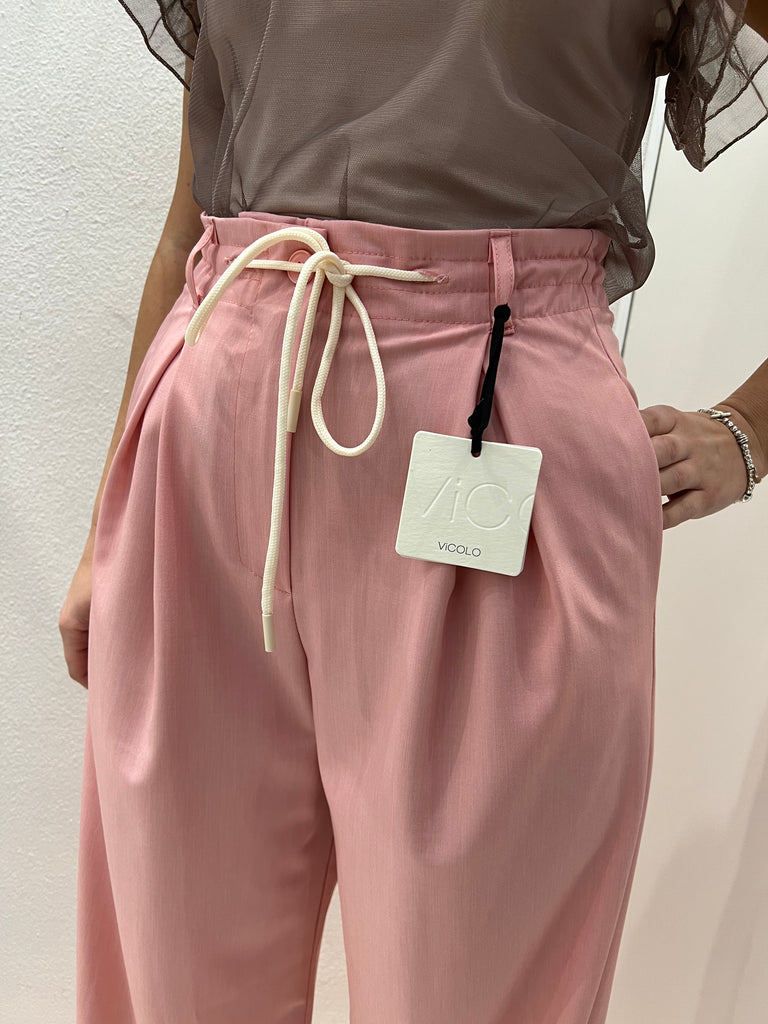 Vicolo-Pantalone palazzo rosa con laccio