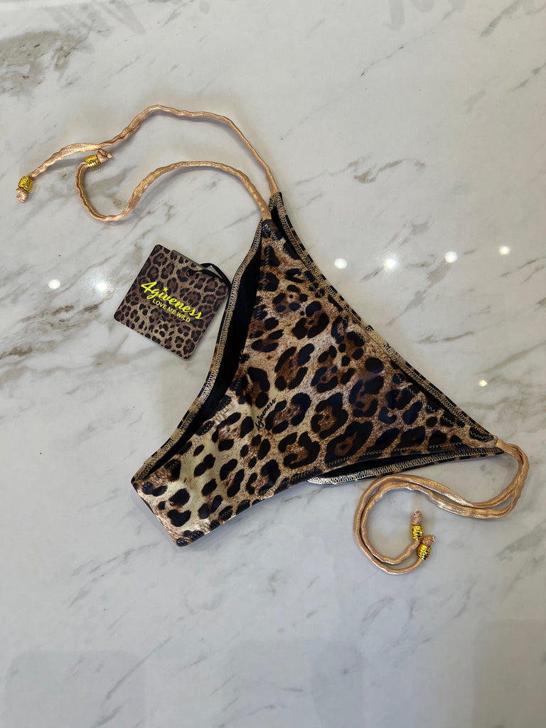 🚨4giveness-Bikini triangolo e slip Gold animalier